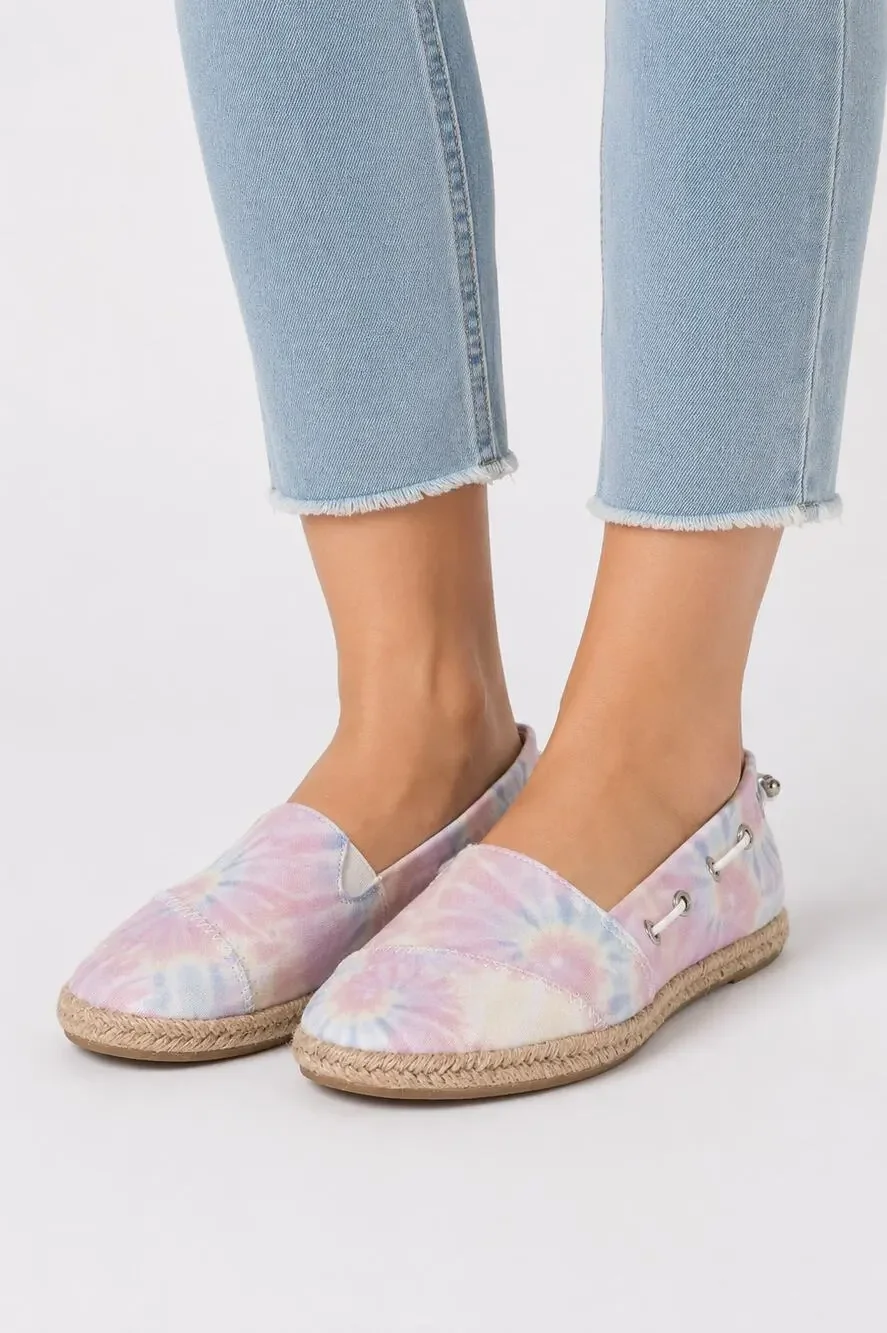 Nautica Pastel Tie Dye Rudder Espadrille Flats Slip On Womens Size 8 Shoe New